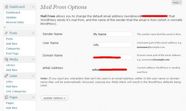 Wordpress Mail From Plugin